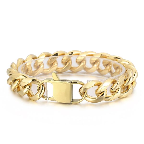15mm 8.5inch silver gold stainless steel cuban link chain bracelet bangle father gifts husband gifts friends gifts, Black
15mm 8.5inch silver gold stainless steel cuban link chain bracelet bangle father gifts husband gifts friends gifts, Black