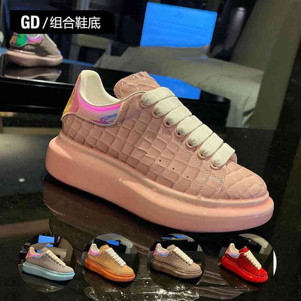 [gaoding small white shoes women's stone pattern drop glue thick sole inner raised magic color board men's, Black
[gaoding small white shoes women's stone pattern drop glue thick sole inner raised magic color board men's, Black