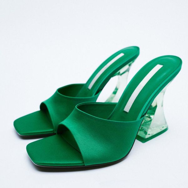 sandals 2022 summer new women's silky smooth broadband transparent high heels comfortable green slippers, Black
sandals 2022 summer new women's silky smooth broadband transparent high heels comfortable green slippers, Black