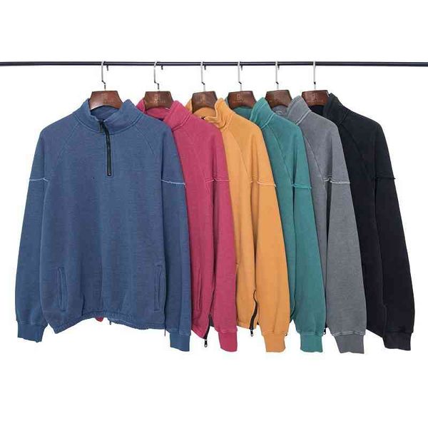 men's hoodies & sweatshirts oversize high street style wide loose stand collar half zipper solid color plush couple sweater with split, Black
men's hoodies & sweatshirts oversize high street style wide loose stand collar half zipper solid color plush couple sweater with split, Black