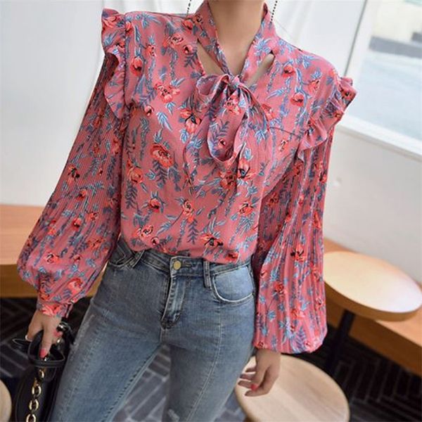 elegant lace up floral print lantern sleeve women blouse female ruffles loose shirts fashion soft blusa femme 2019 t200321, White
elegant lace up floral print lantern sleeve women blouse female ruffles loose shirts fashion soft blusa femme 2019 t200321, White