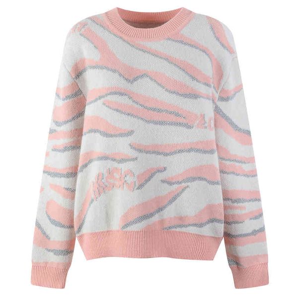 women's knits tees round neck french temperament round letter contrast stripe loose sweater pullover women's autumn and winter sty, White
women's knits tees round neck french temperament round letter contrast stripe loose sweater pullover women's autumn and winter sty, White