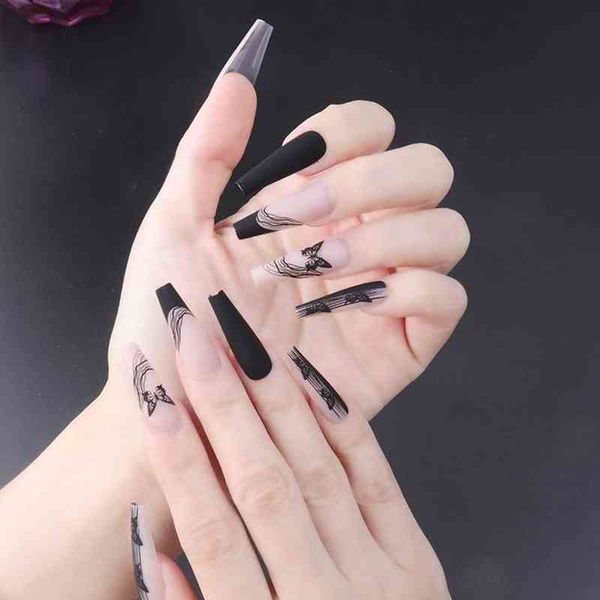 false nails 24pcs black butterfly long coffin ballerina leopard matte fake full cover artificial nail tips press on 0616
false nails 24pcs black butterfly long coffin ballerina leopard matte fake full cover artificial nail tips press on 0616