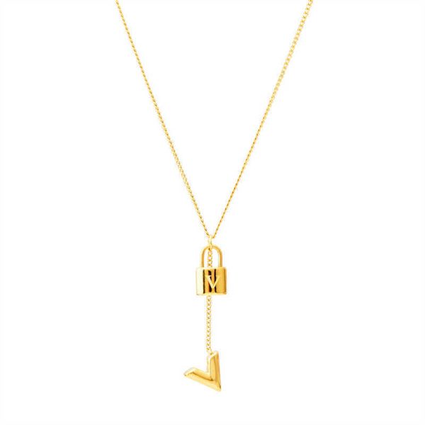 stainless steel women's v-shaped necklace, luxury brand gold lock pendant, fashion jewelry, z499, Silver
stainless steel women's v-shaped necklace, luxury brand gold lock pendant, fashion jewelry, z499, Silver