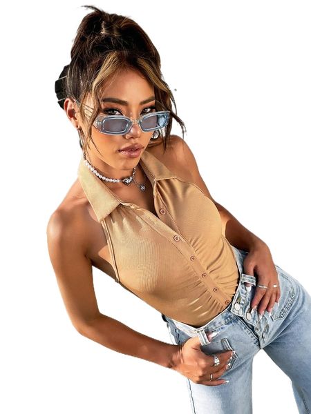 backless ruched front halter neck bodysuit h2bj#, White
backless ruched front halter neck bodysuit h2bj#, White