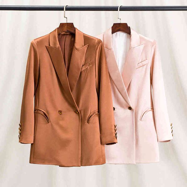 women's suits blazers kendou's same caramel color coffee pink high-end suit luxury brand high-grade acetic acid satin suit coat, White;black
women's suits blazers kendou's same caramel color coffee pink high-end suit luxury brand high-grade acetic acid satin suit coat, White;black