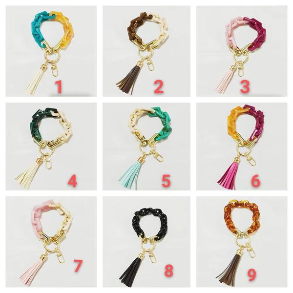 foreign trade wholesale personality new acrylic bracelet pu leather tassel pendant keychain multi-color optional, Golden;silver
foreign trade wholesale personality new acrylic bracelet pu leather tassel pendant keychain multi-color optional, Golden;silver