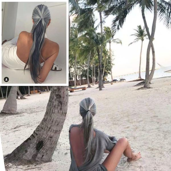 new arrival salt and pepper silver grey human ponytail hair extension long sleek gray hair pony tail drawstring wraps hairpiece 100g 120g 14, Black
new arrival salt and pepper silver grey human ponytail hair extension long sleek gray hair pony tail drawstring wraps hairpiece 100g 120g 14, Black