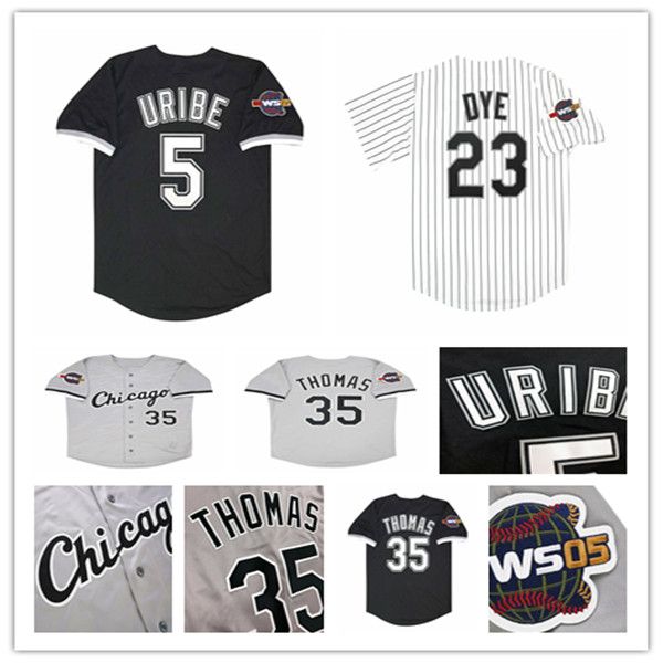 

2005 Chicago Retro World Series WS Baseball Jersey Frank Thomas Bo Jackson Juan Uribe Jermaine Dye PAUL KONERKO Scott Podsednik AJ PIERZYNSKI JOE CREDE OZZIE GUILLEN, Men nk player version grey