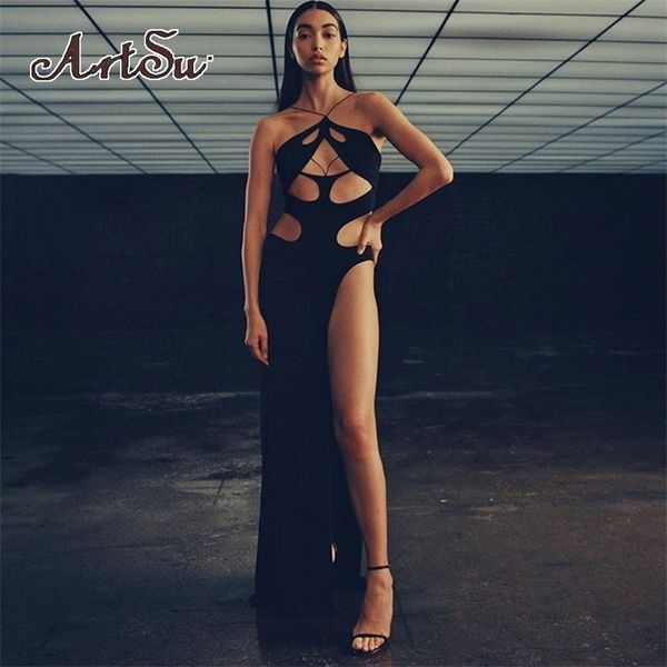 artsu fashion black halter cut out robo hight waist split long dres club party backless maxi dresses clothes 220330, Black;gray
artsu fashion black halter cut out robo hight waist split long dres club party backless maxi dresses clothes 220330, Black;gray