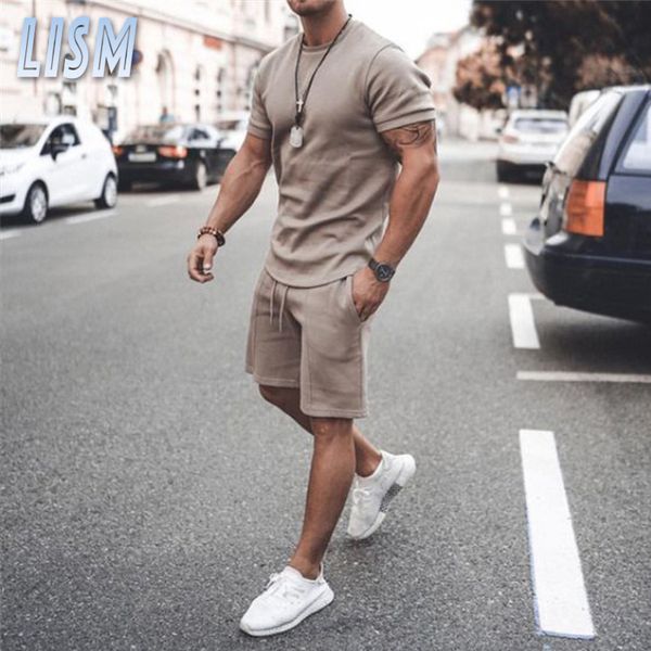 lism men's tracksuit 2 piece sets summer solid sport short sleeve t shirt and shorts casual fashion man clothing hawaiian suit 220408, Gray
lism men's tracksuit 2 piece sets summer solid sport short sleeve t shirt and shorts casual fashion man clothing hawaiian suit 220408, Gray