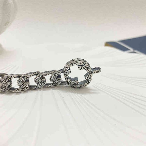 2023 designer new jewelry silver carved bracelet exquisite antique rattan flower cuban bracelet for men and women, Black
2023 designer new jewelry silver carved bracelet exquisite antique rattan flower cuban bracelet for men and women, Black