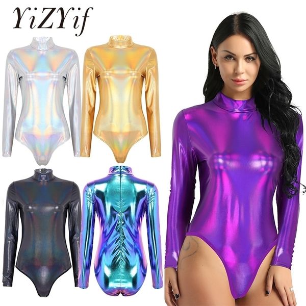 women dance leotard bodysuit costume shiny metallic gymnastic turtleneck long sleeves bodysuit jumpsuit clubwear women y200401, Black;white
women dance leotard bodysuit costume shiny metallic gymnastic turtleneck long sleeves bodysuit jumpsuit clubwear women y200401, Black;white