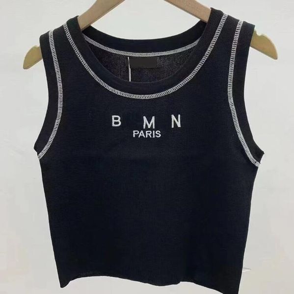 women's knits tees designer 2023 new fashion brand sleeveless sport luxury round neck cotton embroidery womens t-shirt, White;black
women's knits tees designer 2023 new fashion brand sleeveless sport luxury round neck cotton embroidery womens t-shirt, White;black
