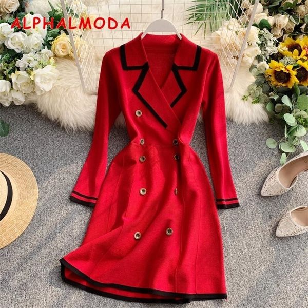 alphalmoda retro autumn dress new lapel collar longsleeved dress doublerow buttondown slim ol casual knit dress t200416, Black;gray
alphalmoda retro autumn dress new lapel collar longsleeved dress doublerow buttondown slim ol casual knit dress t200416, Black;gray