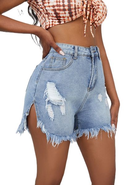 high waist raw hem ripped denim shorts l1ku#, White;black
high waist raw hem ripped denim shorts l1ku#, White;black