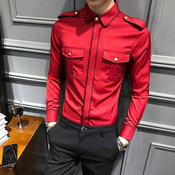men's casual shirts spring long sleeve men's social front pocket slim fit shirt dress night club blouse homme plus size men shirtm, White;black
men's casual shirts spring long sleeve men's social front pocket slim fit shirt dress night club blouse homme plus size men shirtm, White;black