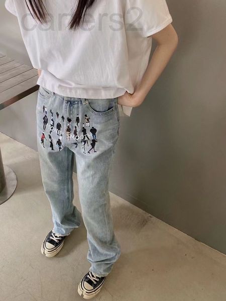 women's jeans designer 22 spring and summer new fashion jeans, portrait printing design, leisure trend, thin foreign pants olqk, Blue
women's jeans designer 22 spring and summer new fashion jeans, portrait printing design, leisure trend, thin foreign pants olqk, Blue