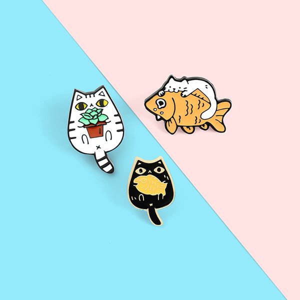 european enamel cat goldfish brooch kitten potted clothes lapel pins alloy animals plant backpack hat sweater corsage badges accessories, Gray
european enamel cat goldfish brooch kitten potted clothes lapel pins alloy animals plant backpack hat sweater corsage badges accessories, Gray