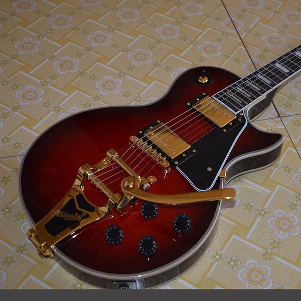 chinese electric guitar g les custom gradient red color big sby tremolo gold hardware flame maple top
chinese electric guitar g les custom gradient red color big sby tremolo gold hardware flame maple top