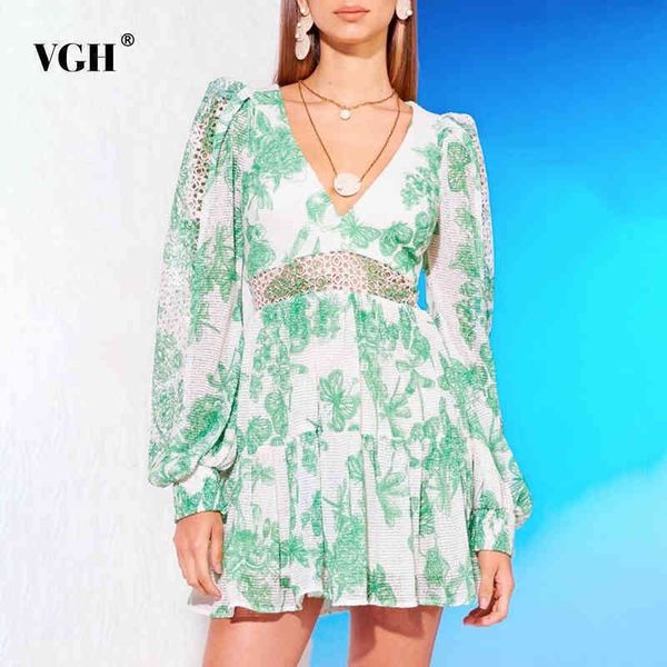 green print dress for women v neck lantern long sleeve high waist hollow out pleated mini dresses female summer fashion 210507, Black;gray
green print dress for women v neck lantern long sleeve high waist hollow out pleated mini dresses female summer fashion 210507, Black;gray