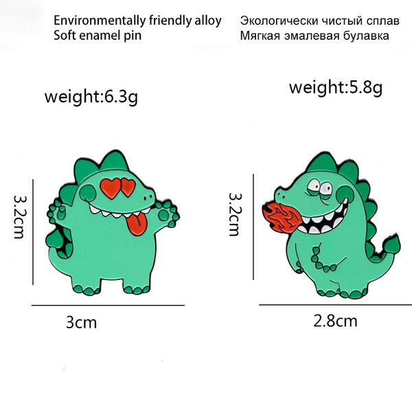 cartoon green dinosaur fire brooches breathing dragon red hearts enamel pins for friends lovers brooches lapel jewelry wholesa, Gray
cartoon green dinosaur fire brooches breathing dragon red hearts enamel pins for friends lovers brooches lapel jewelry wholesa, Gray