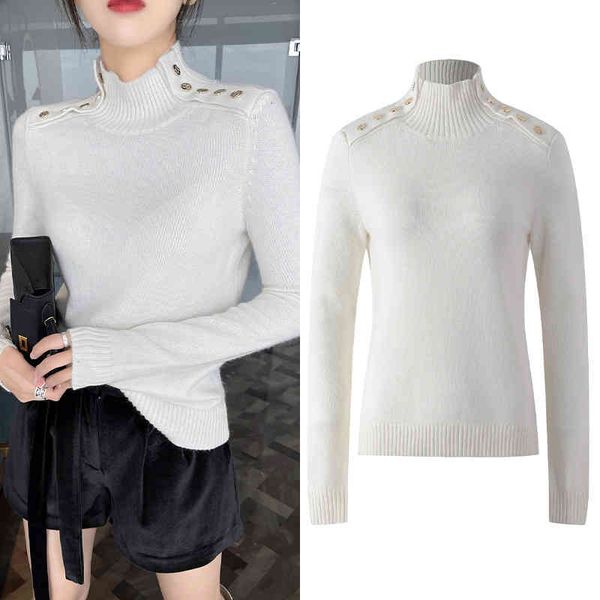 women's knits tees autumn and winter commuting solid color button fitted knitted sweater women's long sleeved temperament french g, White
women's knits tees autumn and winter commuting solid color button fitted knitted sweater women's long sleeved temperament french g, White