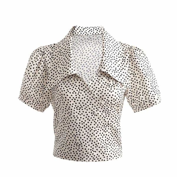 summer women heart printed knotted shirt short sleeves fashion casual chic lady woman shirt 210709, White
summer women heart printed knotted shirt short sleeves fashion casual chic lady woman shirt 210709, White