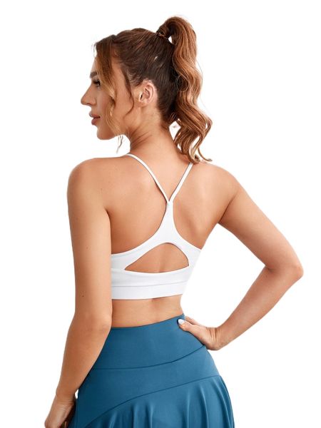 cut out back sports bra a1a9#, Gray