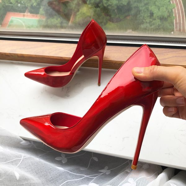 new 2023 fashion shiny red shoes brand red bottom thin heels sandals women pointed toe d'orsay side cut high heel shoe for wedding part, Black
new 2023 fashion shiny red shoes brand red bottom thin heels sandals women pointed toe d'orsay side cut high heel shoe for wedding part, Black