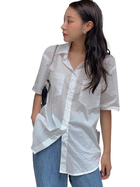 dazy dual pocket drop shoulder blouse e89y#, White
dazy dual pocket drop shoulder blouse e89y#, White