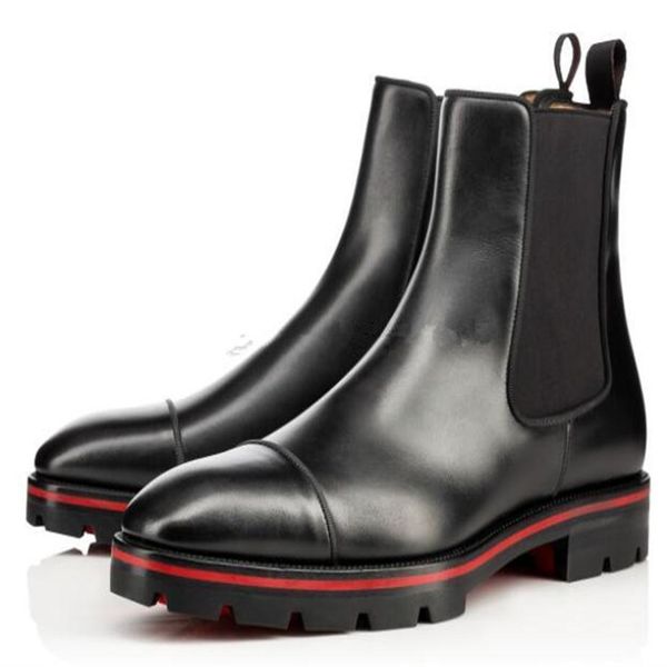 2018 luxury designer man ankle boots red bottoms melon boots black calfskin rubber lug sole mens fashion booty famous party weddin2503
2018 luxury designer man ankle boots red bottoms melon boots black calfskin rubber lug sole mens fashion booty famous party weddin2503