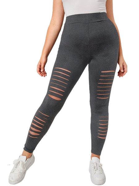 plus ladder ripped high waisted leggings c22b#, Black
plus ladder ripped high waisted leggings c22b#, Black