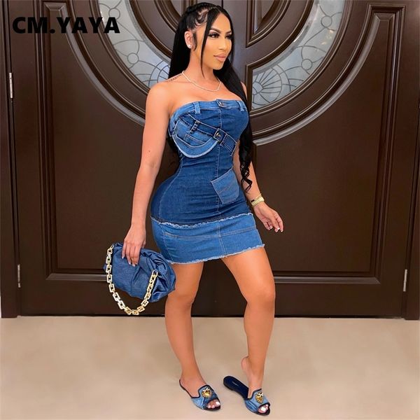 cm.yaya women fake jean print strapless bodycon midi mini dress night party clubwear sleeveless pencil summer dresses 220516, Black;gray
cm.yaya women fake jean print strapless bodycon midi mini dress night party clubwear sleeveless pencil summer dresses 220516, Black;gray
