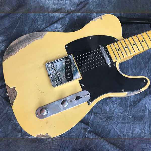 chinese electric guitar tl yellow color alder body maple neck handmade heavy relic 6 strings
chinese electric guitar tl yellow color alder body maple neck handmade heavy relic 6 strings