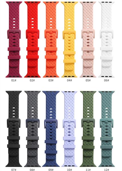 for apple watch series 7 straps 45mm 41mm silicone band woven smart watchband soft weave pattern belt clips iwatch 6/5/4//3/2/1 44mm 40mm 42
for apple watch series 7 straps 45mm 41mm silicone band woven smart watchband soft weave pattern belt clips iwatch 6/5/4//3/2/1 44mm 40mm 42