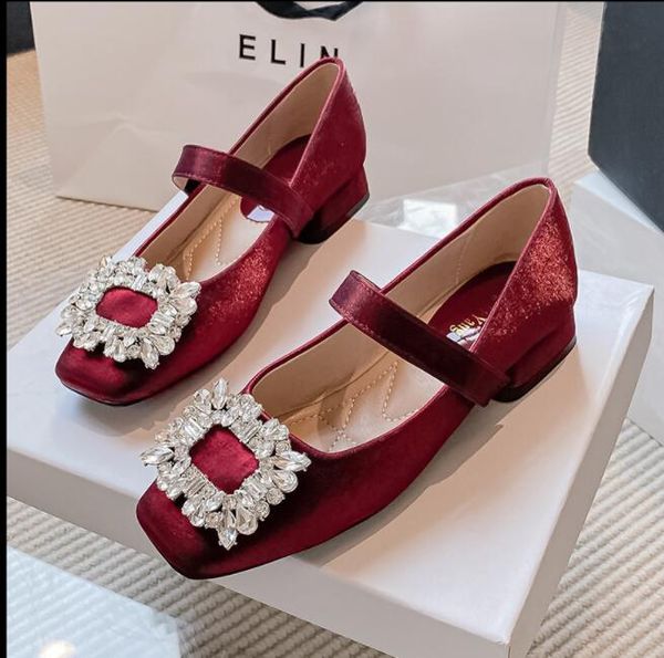 rhinestone square buckle high heels snowflake buckle silk satin red wedding shoes bridesmaid shoes flat shoes size: eu35-43, Black
rhinestone square buckle high heels snowflake buckle silk satin red wedding shoes bridesmaid shoes flat shoes size: eu35-43, Black