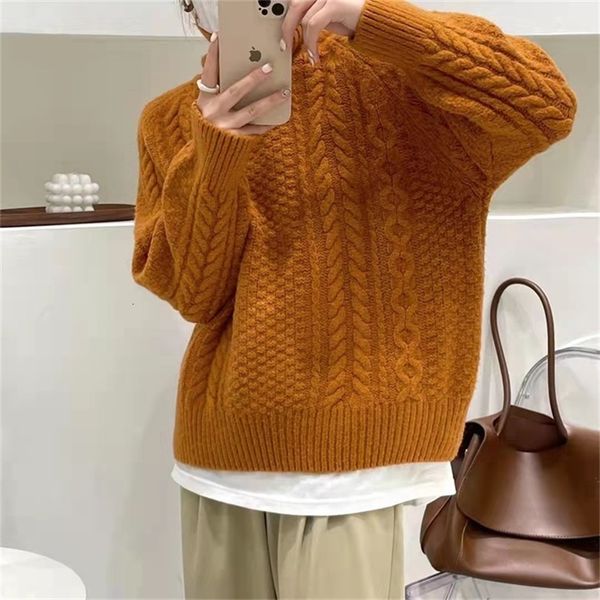 women's sweaters korean version of fried dough twist collar sweater, female loose and thick, wear autumn knitted sweater. n0lg, White;black
women's sweaters korean version of fried dough twist collar sweater, female loose and thick, wear autumn knitted sweater. n0lg, White;black