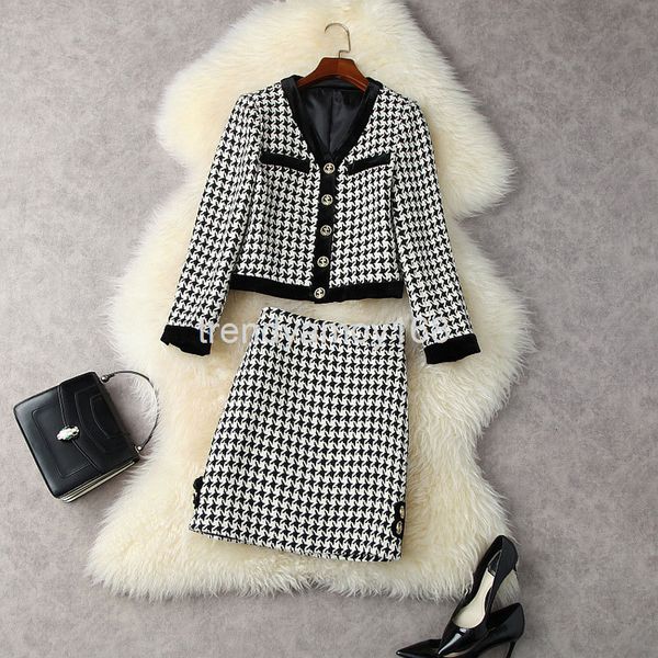 women's two piece pants autumn winter women's v-neck single breasted short coat + thousand bird grid high waist skirt set t12658, White
women's two piece pants autumn winter women's v-neck single breasted short coat + thousand bird grid high waist skirt set t12658, White