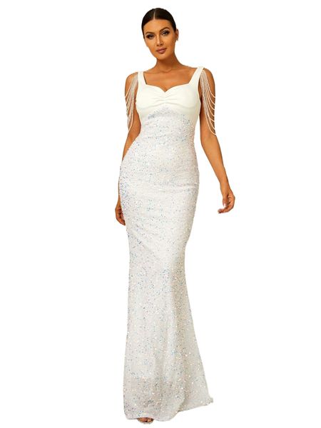 missord contrast sequin ruched beaded chain floor length formal dress 89lf#, Black;gray
missord contrast sequin ruched beaded chain floor length formal dress 89lf#, Black;gray