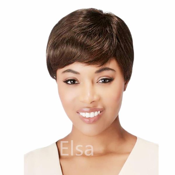 short cut pixie straight indian bob human hair wigs no lace wig with bangs for black women full machine made, Black;brown
short cut pixie straight indian bob human hair wigs no lace wig with bangs for black women full machine made, Black;brown