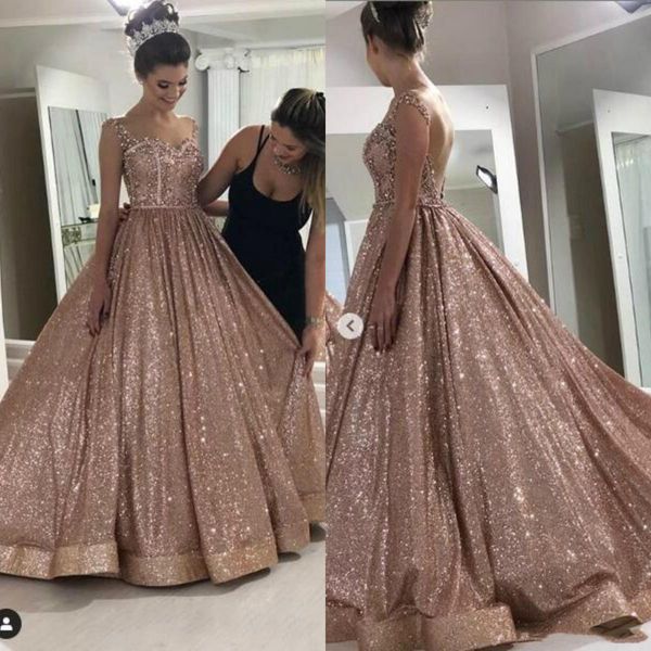 rose gold sparkly sequined african prom dresses beaded backless a line formal prom party gowns, Black
rose gold sparkly sequined african prom dresses beaded backless a line formal prom party gowns, Black