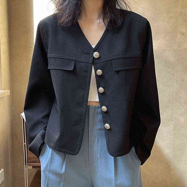 spring autumn women casual solid color v neck long sleeves pocket decorative loose jacket j220813, White;black
spring autumn women casual solid color v neck long sleeves pocket decorative loose jacket j220813, White;black