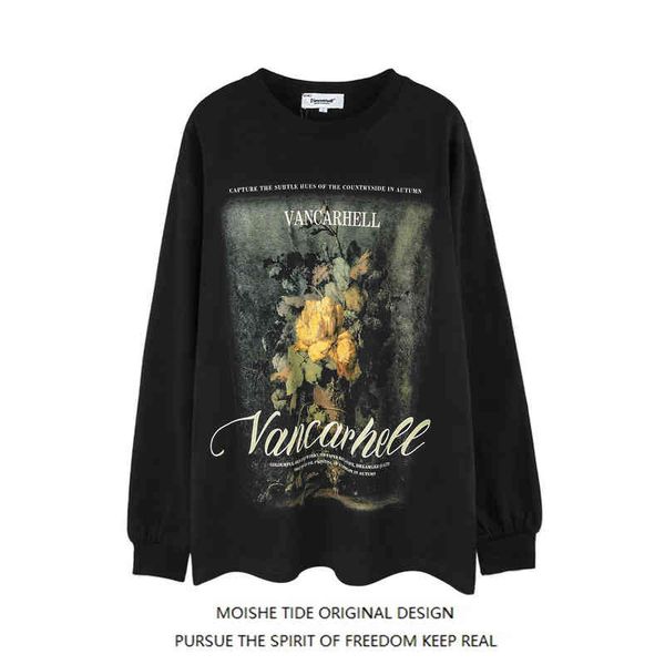 moishe tide american style high street floral print round neck sweater for men and women loose ins hip-hop couple bottoms, Black
moishe tide american style high street floral print round neck sweater for men and women loose ins hip-hop couple bottoms, Black