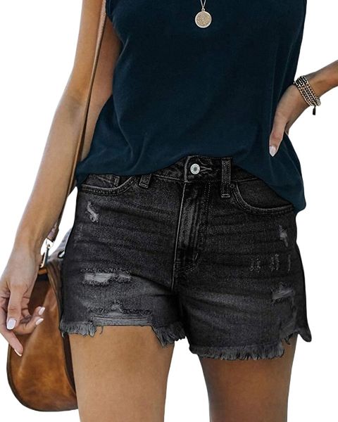 womens summer casual denim shorts mid waisted frayed raw hem ripped jeans shorts d5xi#, White;black
womens summer casual denim shorts mid waisted frayed raw hem ripped jeans shorts d5xi#, White;black