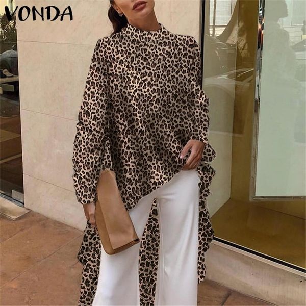 vonda women leopard blouses long sleeve vintage print blouse female office shirt loose asymmetrical long plus size t200322, White
vonda women leopard blouses long sleeve vintage print blouse female office shirt loose asymmetrical long plus size t200322, White