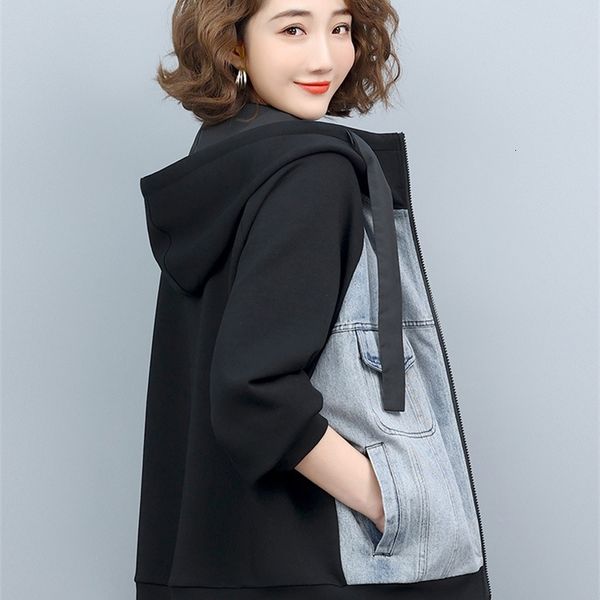 women's jackets denim stitched jacket female spring 2022 casual mother cardigan hooded loose short baseball jacket qiy6, Black;brown
women's jackets denim stitched jacket female spring 2022 casual mother cardigan hooded loose short baseball jacket qiy6, Black;brown