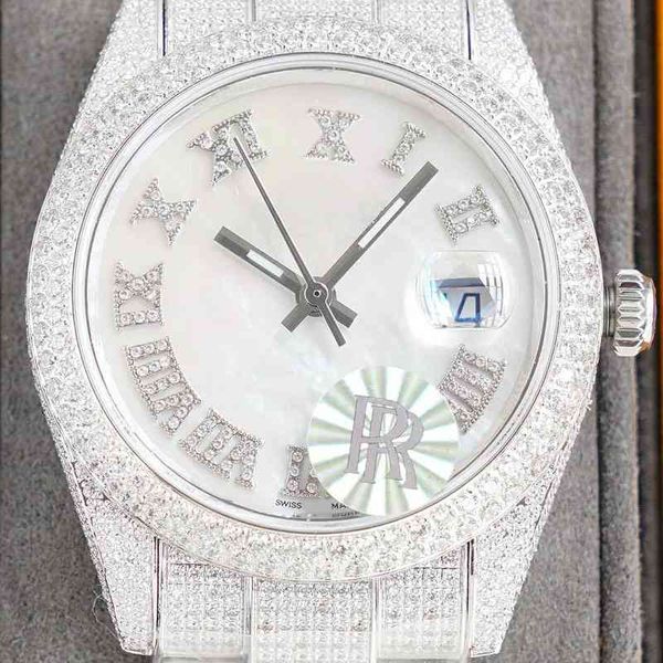 full diamond mens watch mechanical automatic watches sapphire 41mm strap diamond-studded steel ladies fashion wristwatches bracelet montre, Slivery;brown
full diamond mens watch mechanical automatic watches sapphire 41mm strap diamond-studded steel ladies fashion wristwatches bracelet montre, Slivery;brown