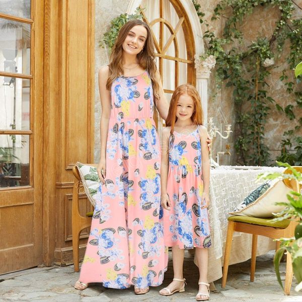 family sling dress for mother daughter summer matching clothes sleeveless mom baby girls floral print dresses outfits, Blue
family sling dress for mother daughter summer matching clothes sleeveless mom baby girls floral print dresses outfits, Blue