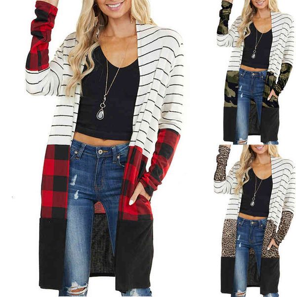 women's knits & tees t-shirt women's autumn and winter stripe contrast splicing plaid casual coat yllu, White
women's knits & tees t-shirt women's autumn and winter stripe contrast splicing plaid casual coat yllu, White